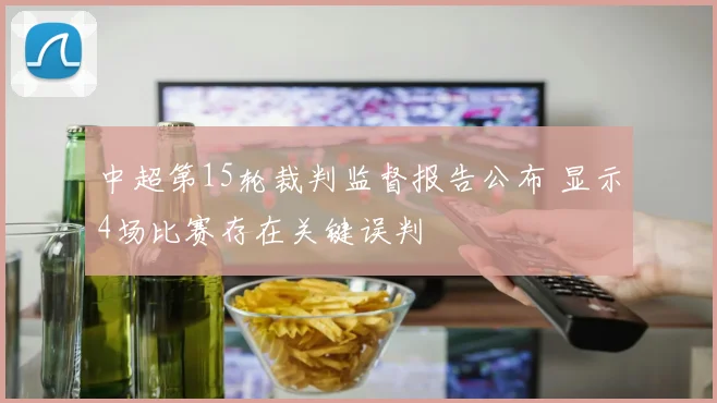 中超第15轮裁判监督报告公布 显示4场比赛存在关键误判
